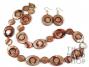 Golden Brown Funky Shell Necklace  Earring Set